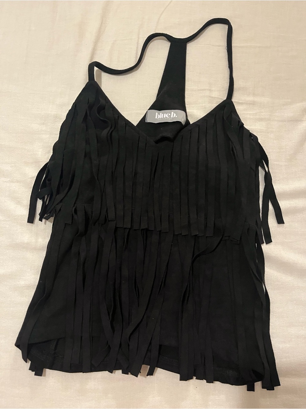 Bluebell Collection Black Fringe Tank Top